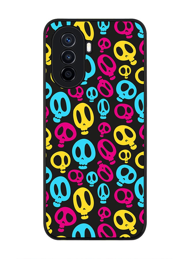 Stylizedd Rugged Black Edge case for Huawei nova Y71, Slim fit Soft Case Flexible Rubber Edges Anti Drop TPU Gel Thin Cover - Crazy Skulls - Image 1