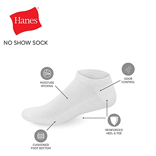 Hanes mens X-temp Cushioned No Show 12-pair Pack, Available in Big & Tall Casual Sock, Black, 6 12 US - Image 2