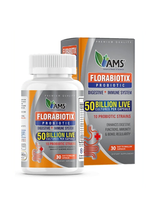 Ams Florabiotix 50 Billion Probiotic 30 Capsules
