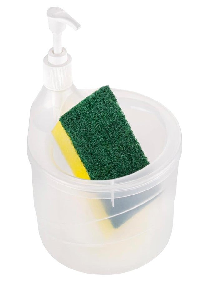 FIT FOCUS Plastic Pack of 2 Double Layer Soap Dispenser for Bathroom Accessories Dishwasher Liquid Holder Dispenser Pump with Sponge Holder Kitchen Sink Accessories Items - Image 2