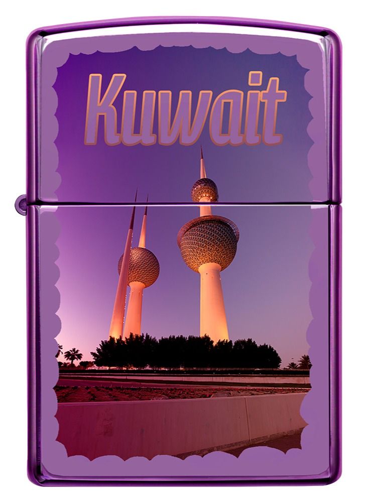 Zippo Ci018775 24747 Kuwait Towers Abyss High Polish Purple Windproof Lighter - Image 2