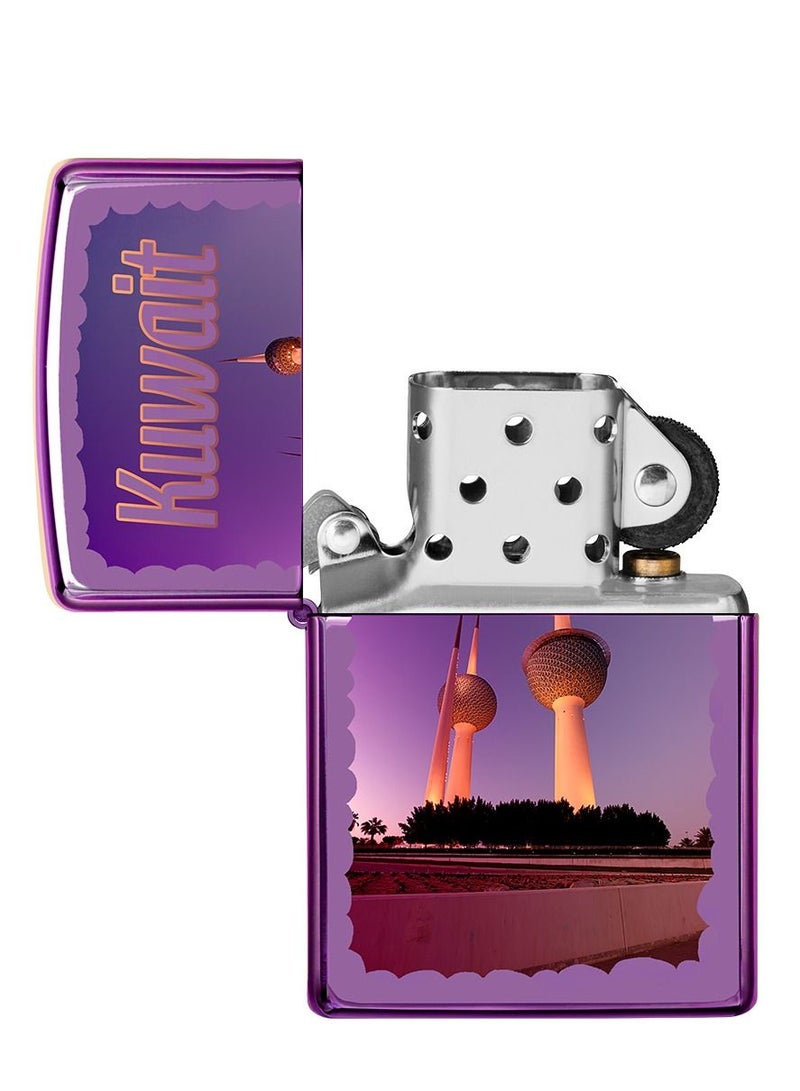 Zippo Ci018775 24747 Kuwait Towers Abyss High Polish Purple Windproof Lighter - Image 4