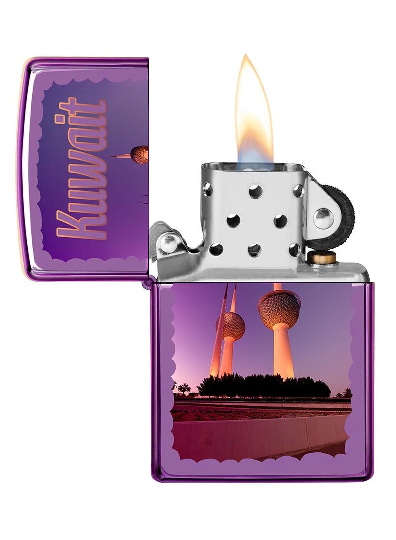 Zippo Ci018775 24747 Kuwait Towers Abyss High Polish Purple Windproof Lighter - Image 3