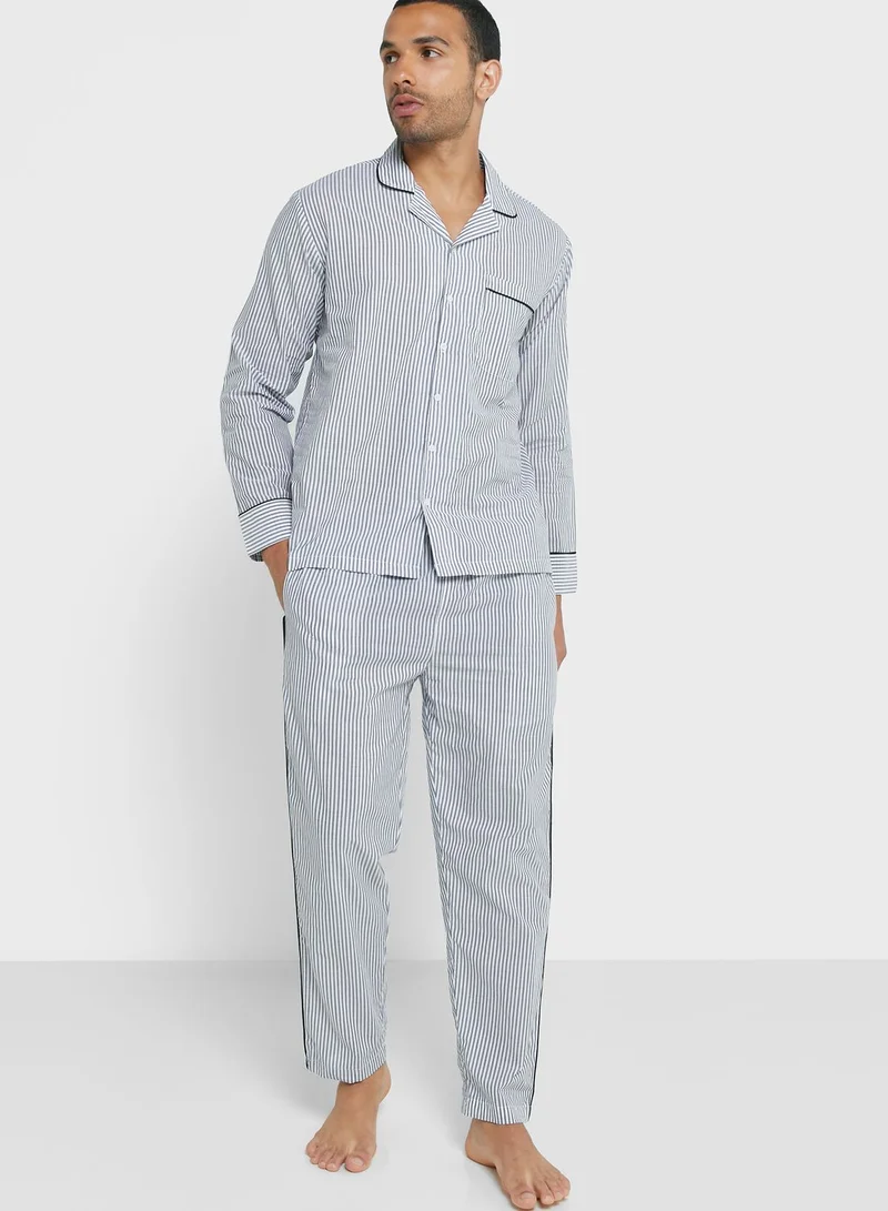 Robert Wood Stripe Pyjama Set