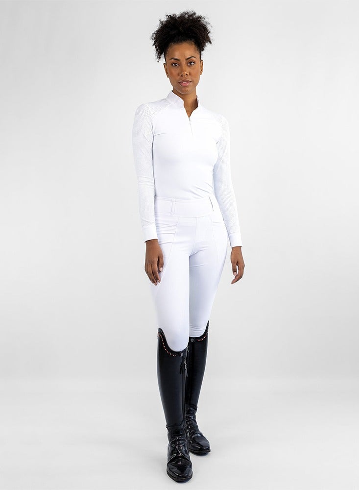 general Horse Riding Long Sleeve Shirt Women Equestran Training Clothes Rider Show Top Quick Drying Zipper Base Layer T-shirt - Image 4