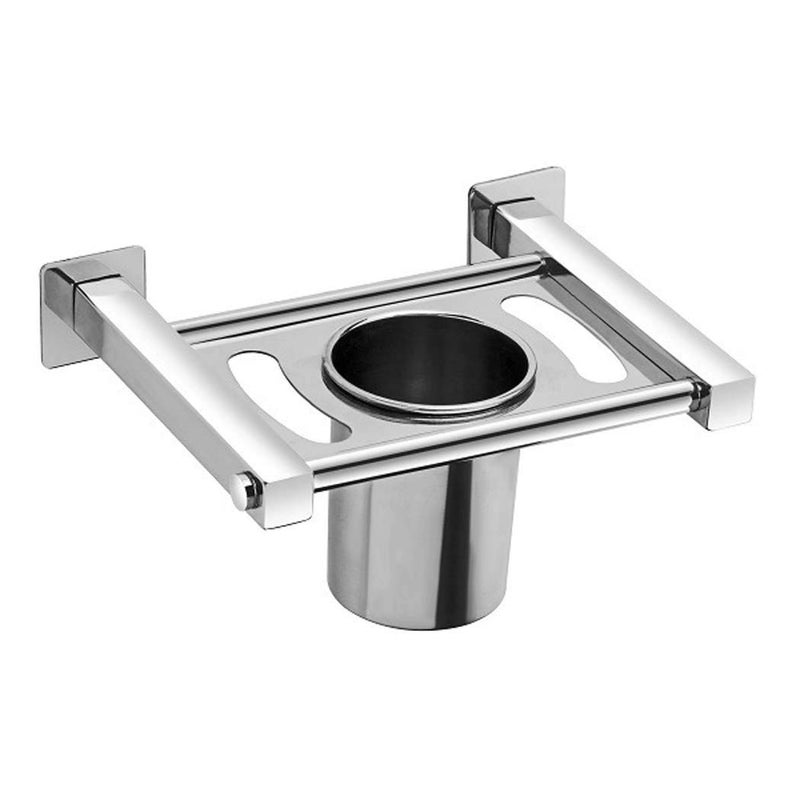 iSTAR Square Design Bathroom Tooth Brush Holder/Tumbler Holder/Tumbler Stand (Stainless Steel) Set of 1 - Image 1