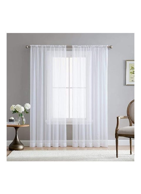 Elegant Voile Chiffon Curtains Rod Pocket Design 1 Panel