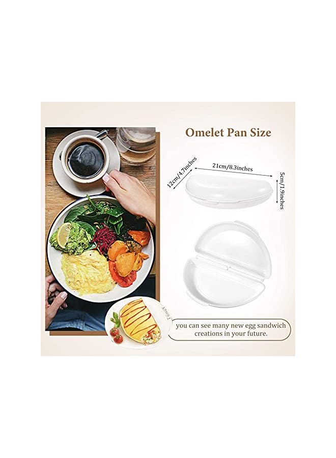 بروماس صياد البيض ومقلاة الأومليت للميكروويف، تجويفان للبيض المسلوق المثالي، أواني طهي بالميكروويف، مجموعة سهلة للبيض لإفطار سريع وصحي، آمنة للاستخدام في غسالة الأطباق، غير لاصقة، أساسيات المطبخ - Image 3