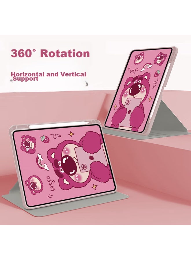 Sehan Shihan Compatible With Ipad Pro 11-Inch M4 Chip Model, Protective Case With Pencil Holder, 360-Degree Rotating, Horizontal And Vertical Support, Full Protection, Shockproof, Anti-Bend, Transparent, Cute Cartoon Design - Image 2
