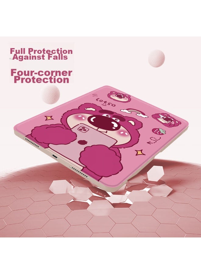 Sehan Shihan Compatible With Ipad Pro 11-Inch M4 Chip Model, Protective Case With Pencil Holder, 360-Degree Rotating, Horizontal And Vertical Support, Full Protection, Shockproof, Anti-Bend, Transparent, Cute Cartoon Design - Image 5