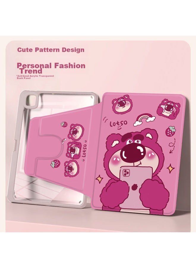 Sehan Shihan Compatible With Ipad Pro 11-Inch M4 Chip Model, Protective Case With Pencil Holder, 360-Degree Rotating, Horizontal And Vertical Support, Full Protection, Shockproof, Anti-Bend, Transparent, Cute Cartoon Design - Image 4