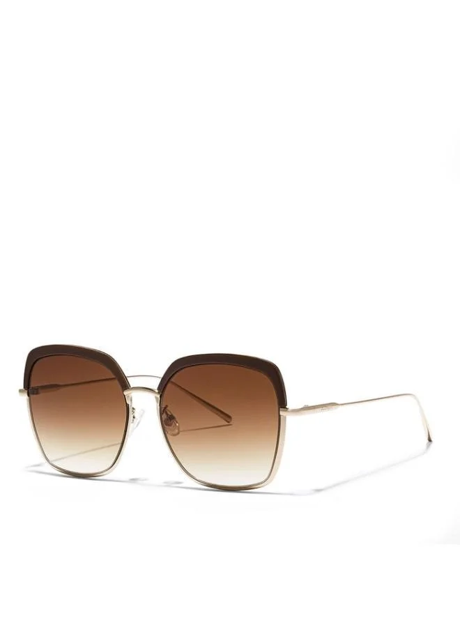 30Sundays SLAY Women Brown Sunglasses - Frame Material: Metal + Acetate - Lens Color: Brown- Frame Color: Brown - Full Rim