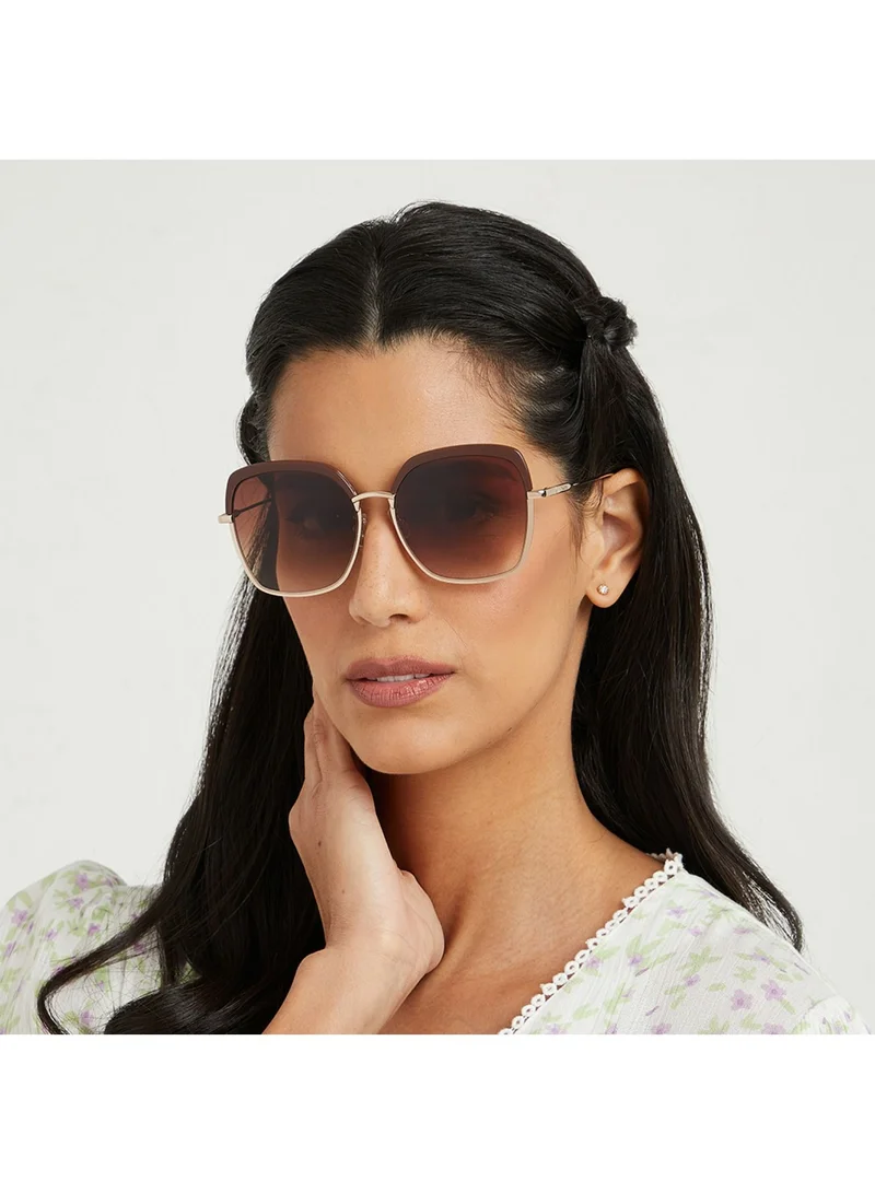 30 سندايز SLAY Women Brown Sunglasses - Frame Material: Metal + Acetate - Lens Color: Brown- Frame Color: Brown - Full Rim