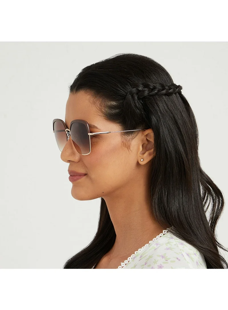 30 سندايز SLAY Women Brown Sunglasses - Frame Material: Metal + Acetate - Lens Color: Brown- Frame Color: Brown - Full Rim
