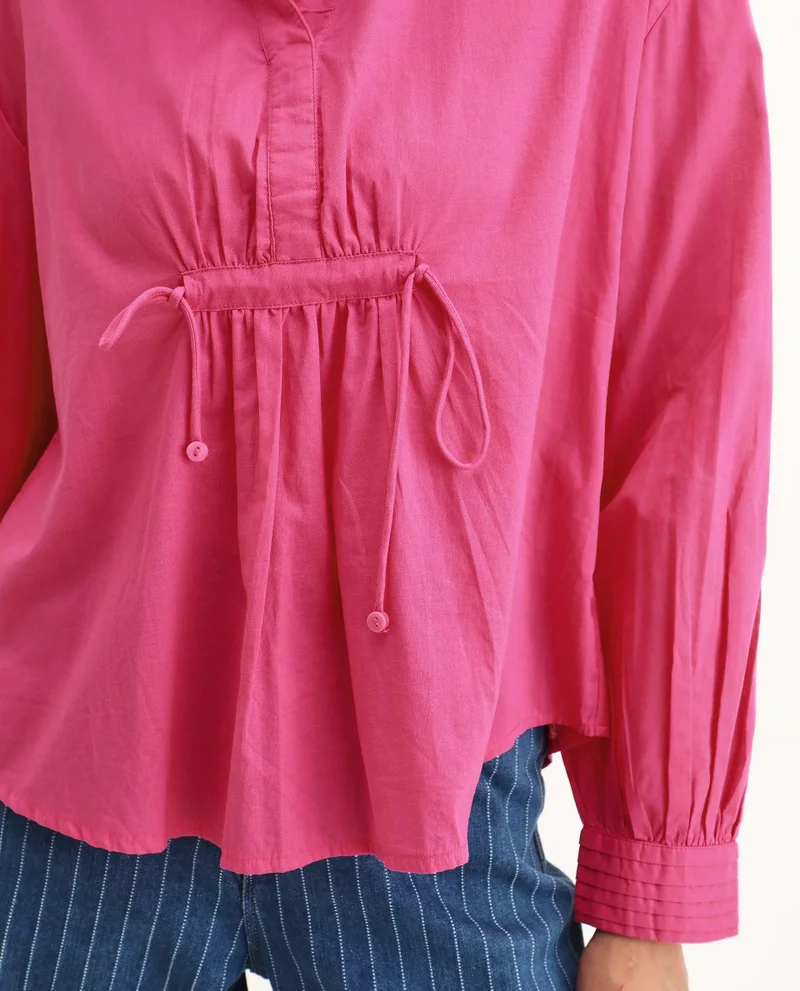 Rareism Women's Solid Collared Top