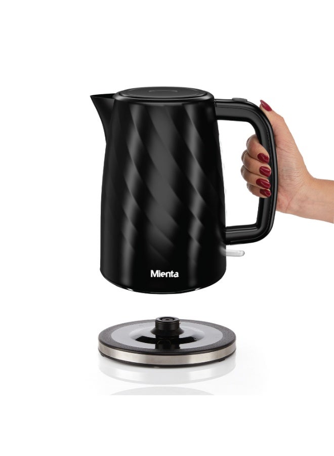 Mienta Glow Plastic Electric Kettle, 1.7 Liter, 2200 Watt, Black - EK201937A - Image 2