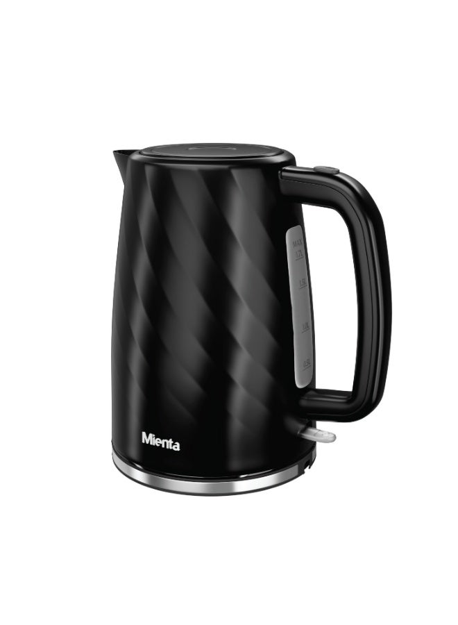 Mienta Glow Plastic Electric Kettle, 1.7 Liter, 2200 Watt, Black - EK201937A - Image 1