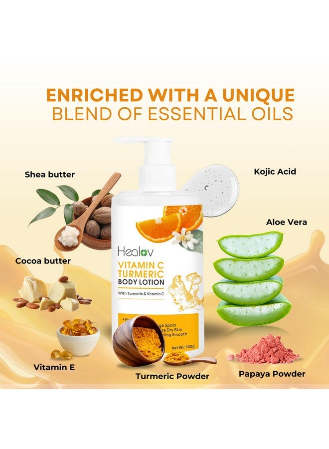 Healov Turmeric Lotion For Dark Spots - Natural Skin Brightening Body Lotion - Turmeric Face Cream To Cleanse Skin, Fight Acne, Even Tone, Clear Scars, And Sun Damage - Dark Spot Cream For Hyperpigmentation - Image 5