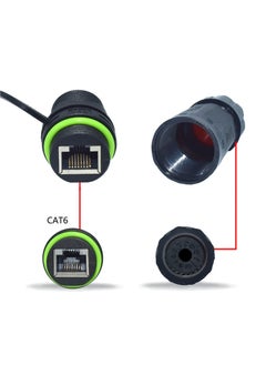 SYOSI موصل مقاوم للماء IP68 موصل RJ45 محمي موصل إيثرنت خارجي POE أنثوي إلى أنثوي، للاستخدام الخارجي مع كابل إيثرنت Cat5e و Cat6 (عبوة 2)  - Image 4