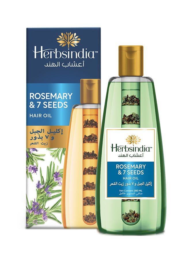 Herbsindia Rosemary And 7 Herbal Seeds Hair Oil With Nourish Tube 280ml  - Image 1