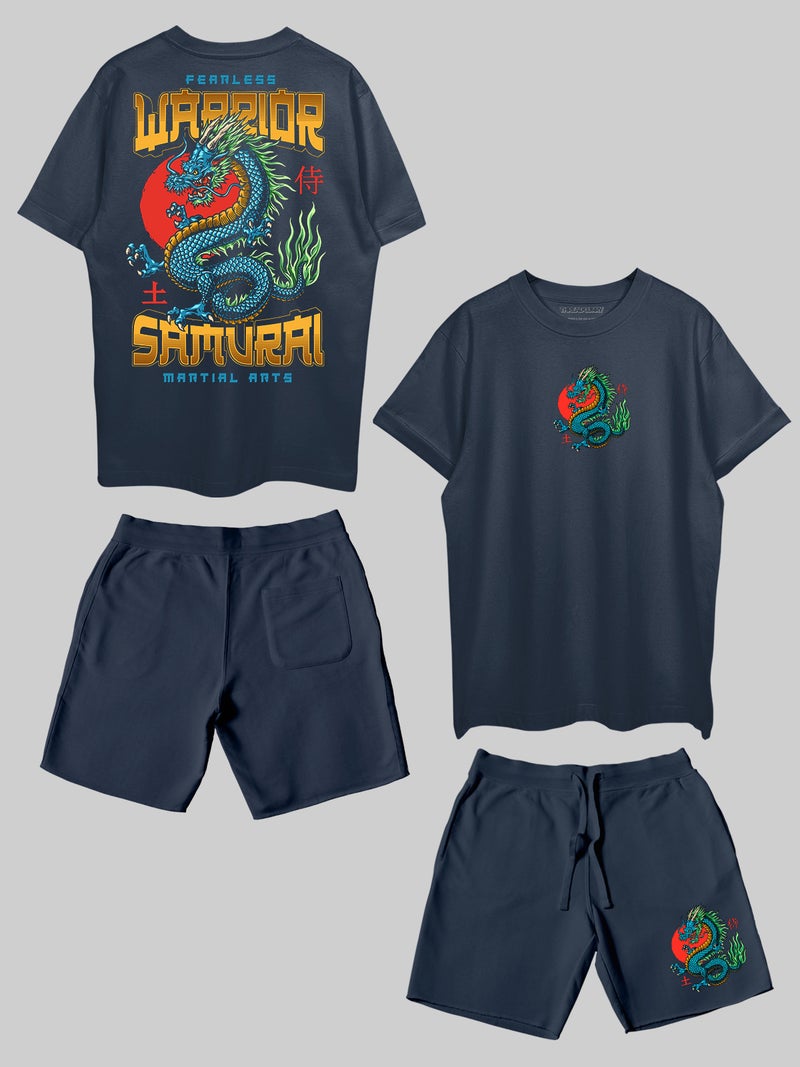 THREADCURRY Fearless Samurai Printed Co-ord Set for Men & Women - Image 1