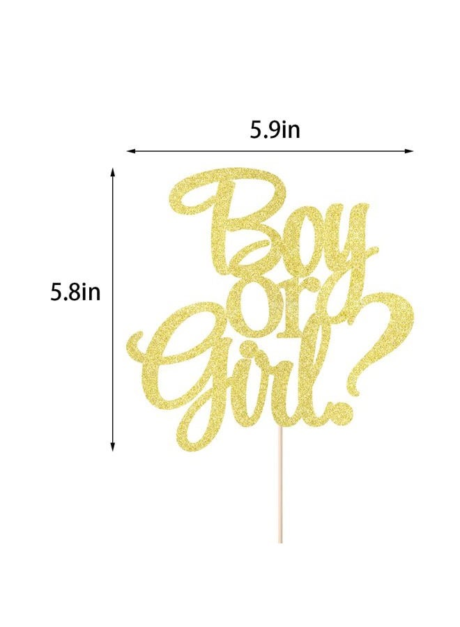 Auteby Boy or Girl Cake Topper - Gold Glitter Baby Shower Party Decorations Supplies - Image 5