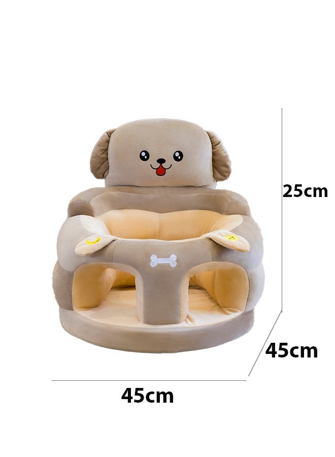 Berma Baby Baby Sitting Chair, Baby Sofa Toy, Baby Support Seat, Baby Comfort Learning Seat, Learning Sitting and Feeding Chair, Soft and Cuddly Plush Floor Sofa for Baby to Play, Suitable for Boys and Girls (Gray Big Eared Dog) - Image 2