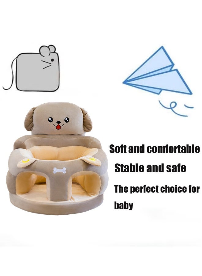 Berma Baby Baby Sitting Chair, Baby Sofa Toy, Baby Support Seat, Baby Comfort Learning Seat, Learning Sitting and Feeding Chair, Soft and Cuddly Plush Floor Sofa for Baby to Play, Suitable for Boys and Girls (Gray Big Eared Dog) - Image 3