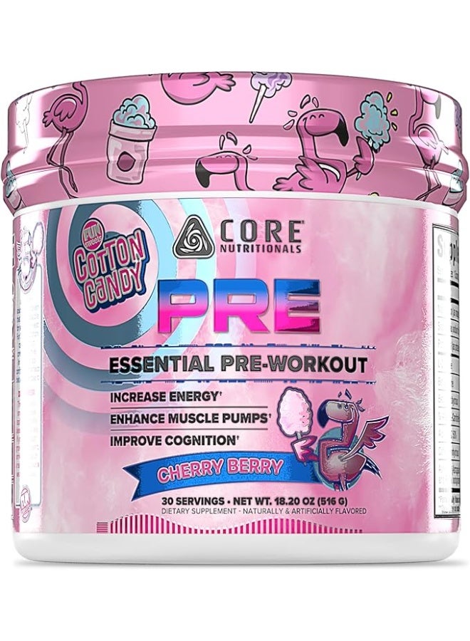 كور نيوتريشنالز إسينشال بري قبل التمرين من Core Nutritionals بنكهة شيري بيري فان سويتس – لدعم الطاقة والتركيز والأداء الرياضي - Image 1