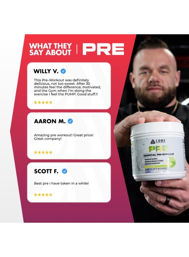 كور نيوتريشنالز إسينشال بري قبل التمرين من Core Nutritionals بنكهة شيري بيري فان سويتس – لدعم الطاقة والتركيز والأداء الرياضي - Image 2