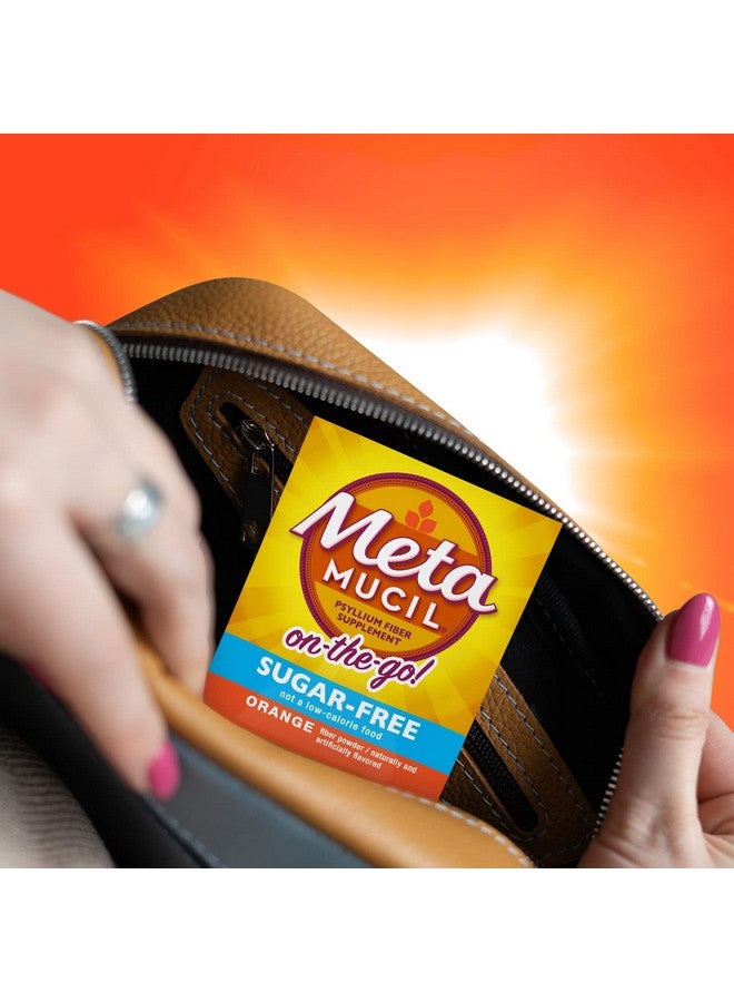 Metamucil ميتاميوسيل للذهاب، مكمل مسحوق قشور السيليوم اليومي، مسحوق خالي من السكر، 4 في 1 ألياف لصحة الجهاز الهضمي، مشروب بنكهة البرتقال، 44 عبوة - Image 3