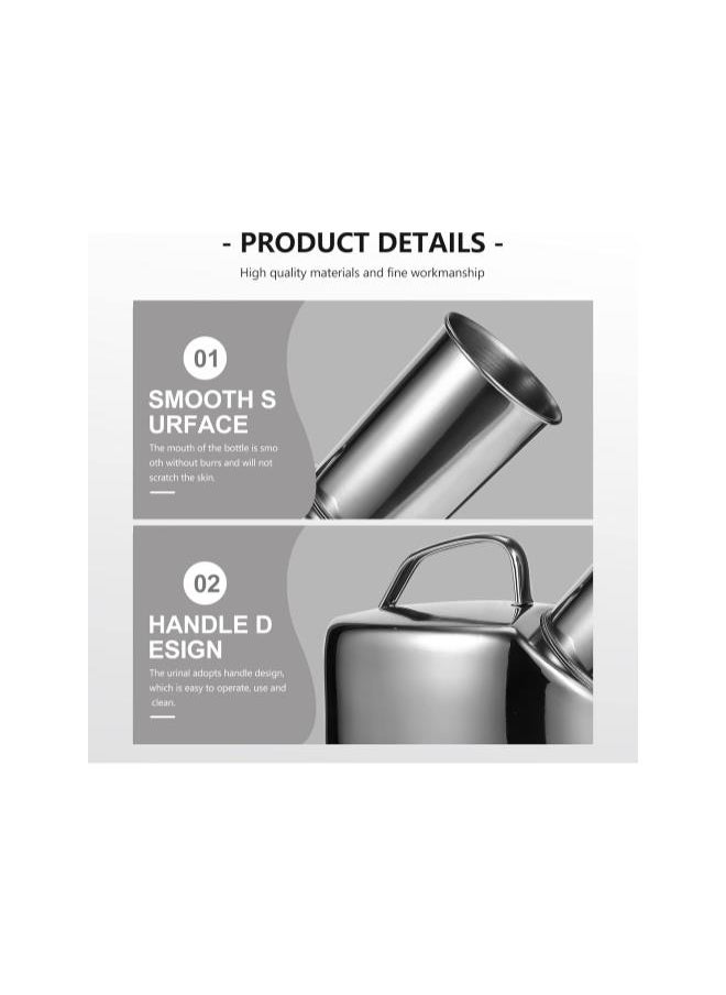 Generic - Urinals for Men Spill Proof Male Urinal Urine Bottle Stainless Steel Men Urinal Potty Portable Male Urinal Cups for Incontinence Patient Elderly Travel Driving Camping Urinals - Image 1