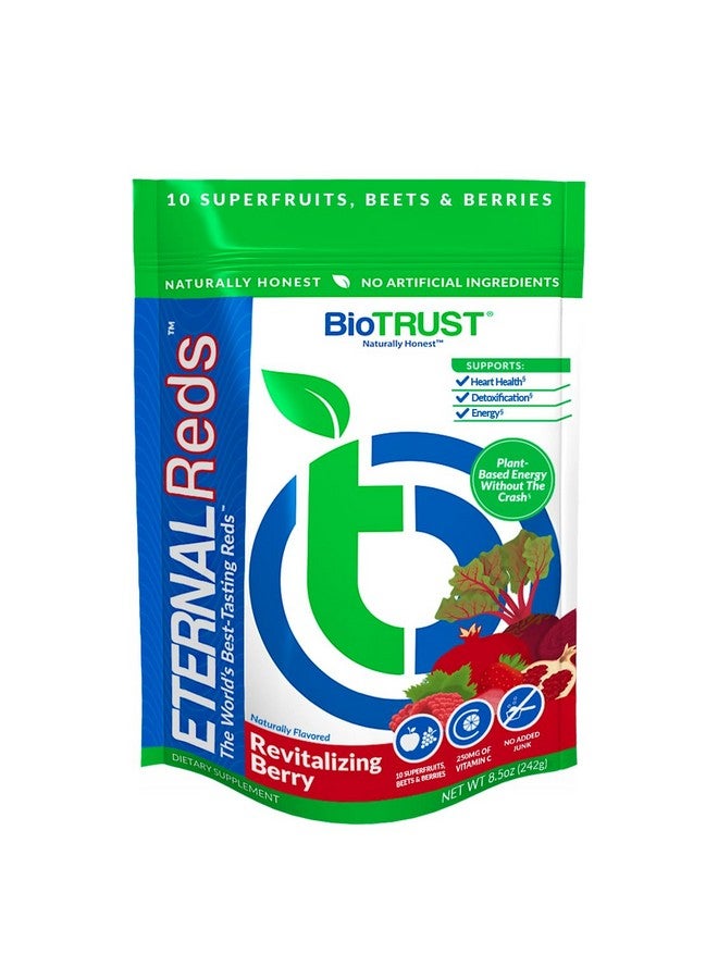 BioTrust BioTrust Eternal Reds, Red Superfoods Powder, Support for Heart Health and Circulation, Energy, Stamina, No Added Sugar or Caffeine, Naturally Flavored and Sweetened, Berry Flavor (30 Servings) - Image 1