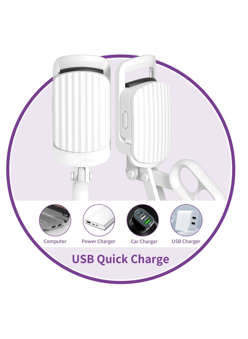 Portable Electric Heated Eyelash Curler Quick Rechargeable Travel Lash Curler for Long Lasting Makeup - Image 2