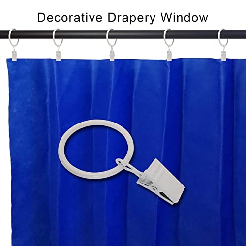 AMZSEVEN 40 Pack Curtain Rings with Clips, Drapery Clips with Rings, Drapes Rings 1.26 in Interior Diameter, Fits up to 1 in Curtain Rod, White - Image 4
