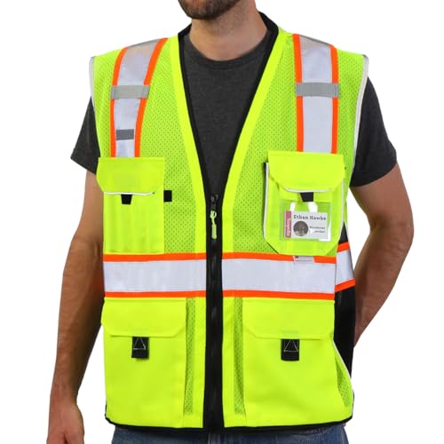 Neopelta Reflective Safety Vest Yellow Mesh, Heavy Duty Vest with ID pocket, Padded Neck, Made with 3M™ Reflective Material, Yellow 3XL - Image 1