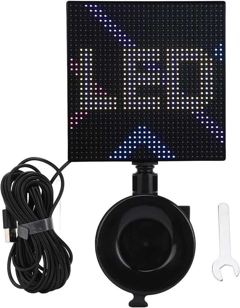 Programmable Display with 32 x 32 Pixels - 5 x 5 Inch Bluetooth RGB Sign - IP65 Water Proof Panel with 2121 RGB LEDs and USB Power - Compatible with iPixel Color App - Image 1