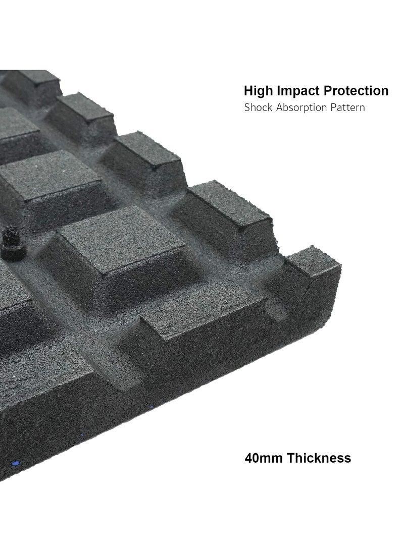 Yalla HomeGym - 40Mm Extra Thick Rubber Heavy-Duty Gym Floor Mat, Commercial Gym Rubber Floor Tiles Shock Absorbing 1 Squared Meter - Image 1