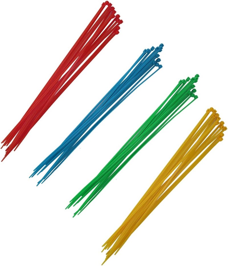 BMB Tools 48pcs Multi-Color Zip Ties - Yellow, Blue, Red, Green - Image 1