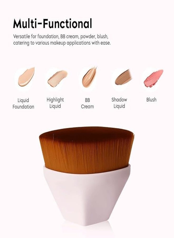 JANC ENTERPRISE Foundation Makeup Brush, Flat Top Kabuki Hexagon Foundation Brush for Face Makeup Blending Liquid & Cream Cosmetics Brush with Protective Case - Image 2