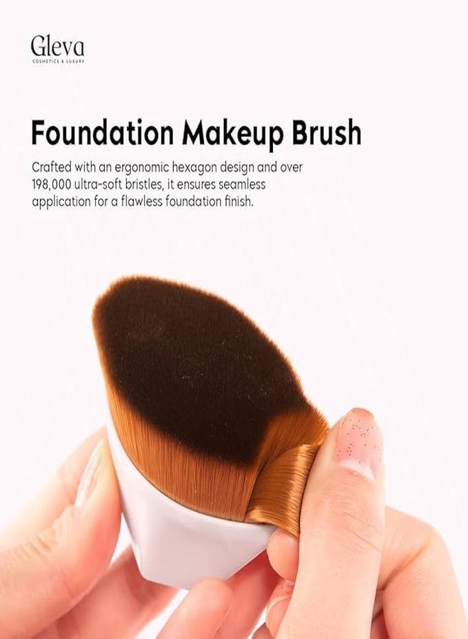 JANC ENTERPRISE Foundation Makeup Brush, Flat Top Kabuki Hexagon Foundation Brush for Face Makeup Blending Liquid & Cream Cosmetics Brush with Protective Case - Image 4