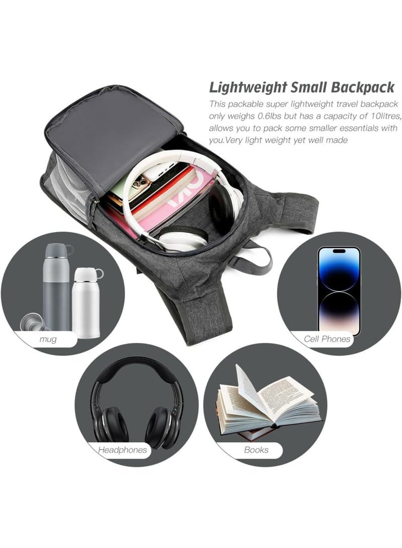 SOLARAE Foldable Backpack, 15L Lightweight Packable Hiking Backpack, Outdoor Camping Sports Knapsack for Men Women Kids Backpack for Gym (Dark Gray) - Image 4