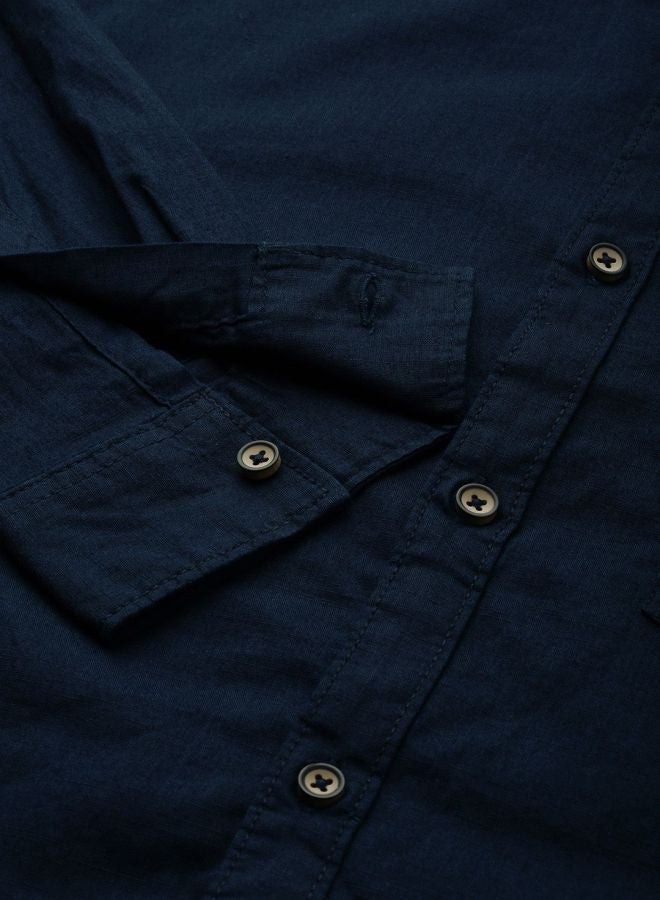 The Indian Garage Co Men Slim Fit Solid Full Sleeves Cutaway Collar Casual Shirt - Image 5