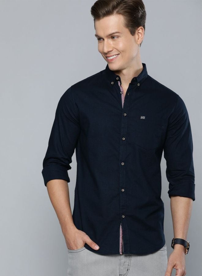 The Indian Garage Co Men Slim Fit Solid Full Sleeves Cutaway Collar Casual Shirt - Image 3