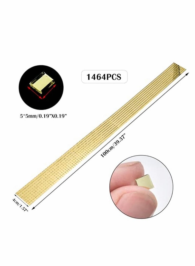 Excefore 1464 Pieces Self Adhesive Mini Square Glass, Decorative Craft DIY Accessory Mirrors Mosaic Tiles (silver) - Image 4