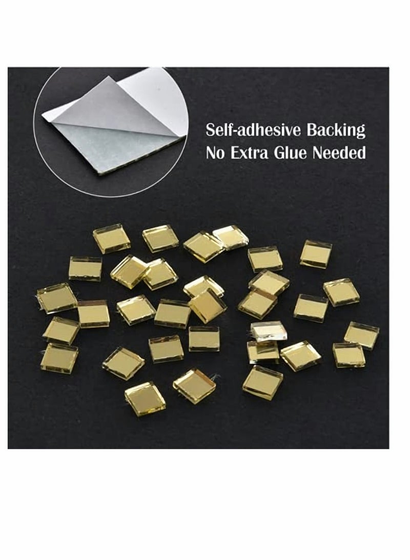 Excefore 1464 Pieces Self Adhesive Mini Square Glass, Decorative Craft DIY Accessory Mirrors Mosaic Tiles (silver) - Image 3
