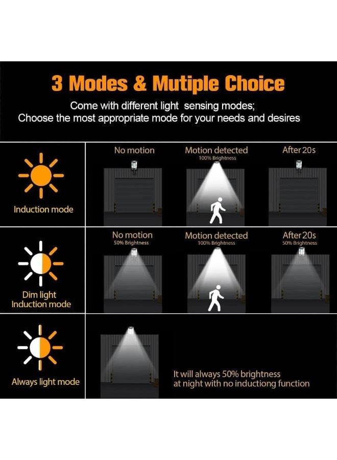 Bukela Solar Street Lights 3 Modes Solar Wall Lamp with Remote Control 84 LED solar Outdoor Lights with Motion Sensor solar Light for Garden Pathway Patio Fence Garage Balcony (2 Pack) - Image 2