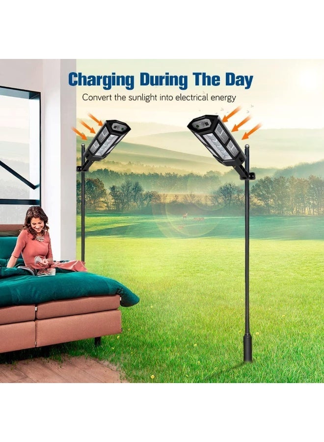 Bukela Solar Street Lights 3 Modes Solar Wall Lamp with Remote Control 84 LED solar Outdoor Lights with Motion Sensor solar Light for Garden Pathway Patio Fence Garage Balcony (2 Pack) - Image 3