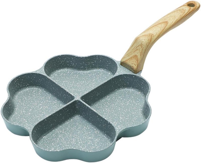 Non-stick Heart-shaped Egg Frying Pan with 4 Compartments, Breakfast Omelet Cooking Pan, Small Size, Safe Nonstick Surface for Gas and Electric Stovetops Random Color - Image 1