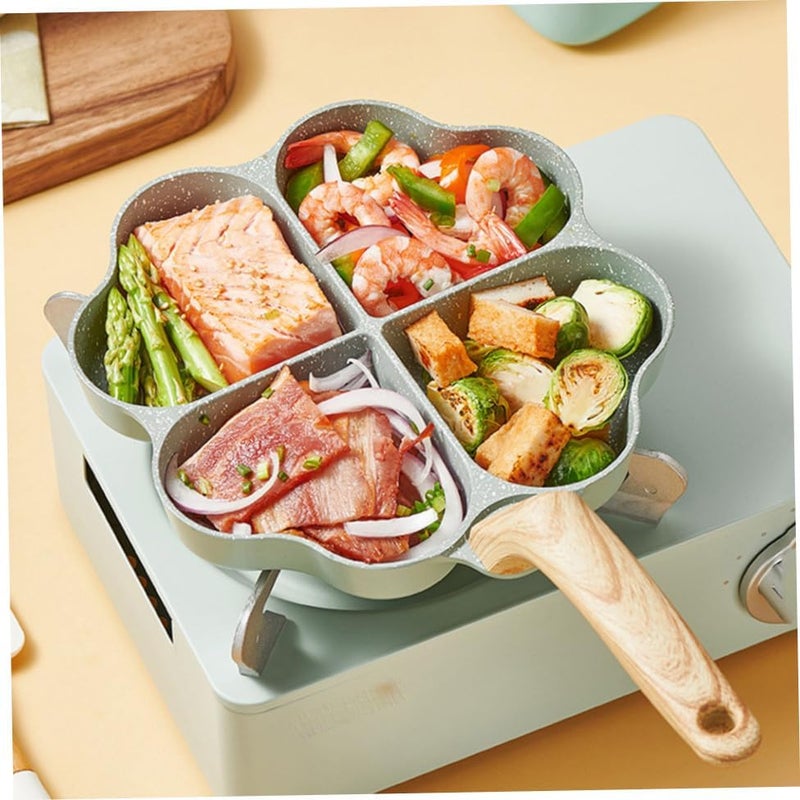 Non-stick Heart-shaped Egg Frying Pan with 4 Compartments, Breakfast Omelet Cooking Pan, Small Size, Safe Nonstick Surface for Gas and Electric Stovetops Random Color - Image 4